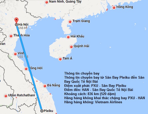 Vé máy bay Pleiku đi Hà Nội